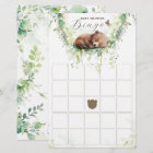 Bois Animaux Forêt Baby shower de verdure Bingo