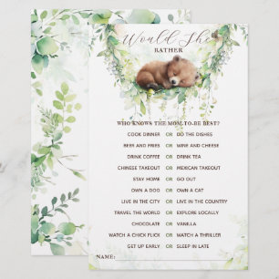 Papier Bois Animaux Forêt Verdure Baby shower Jeu
