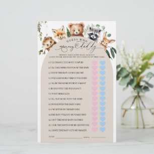 Papier Bois Animaux Maman ou Papa Baby shower Jeu