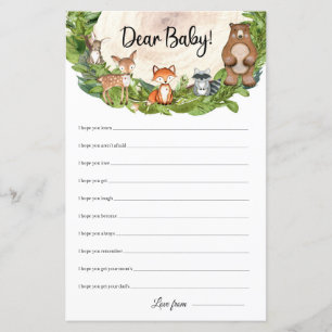 Papier Bois animaux tranche en bois Chers voeux pour bébé