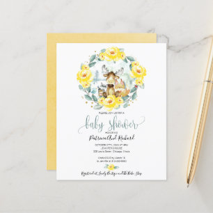 Papier Bois Animaux Végétation Baby shower budgétaire