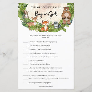 Papier Bois bêtes bois log Guess Boy Or Girl tales