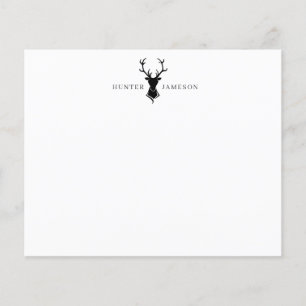 Papier Bois de cerf Tête de cerf   Monogramme gris noir