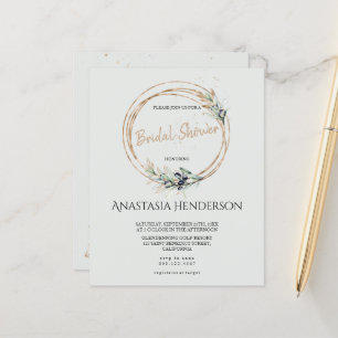 Papier Bois d'olive - Douche nuptiale. Invitation