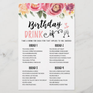 Papier Boisson d'anniversaire SI jeu de fête d'anniversai