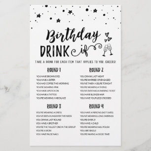 Papier Boisson d'anniversaire SI jeu de fête d'anniversai