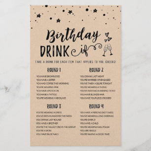 Papier Boisson d'anniversaire SI jeu de fête d'anniversai