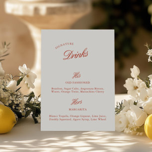 Papier Boissons Signature Mariage Vintage Rouge & Ivory M