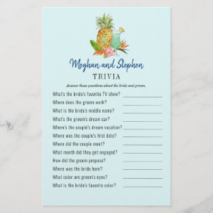Papier Boissons tropicales Couple's Shower Trivia jeux