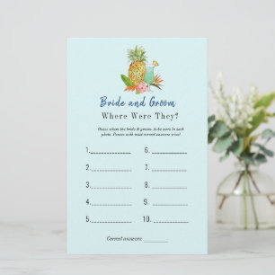 Papier Boissons tropicales Jeux de douche nuptiale