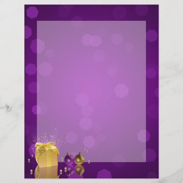 Papier Boîte cadeau de Noël doré (Devant)