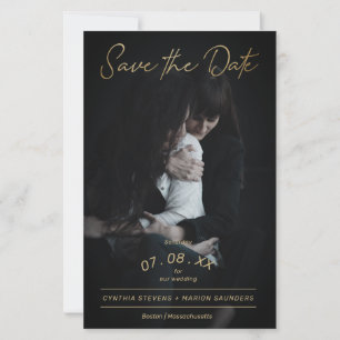 Papier Bon marché Gold Script Photo Couple Lesbian Gay Ma