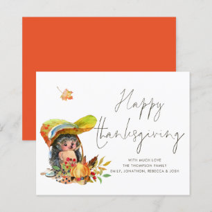 Papier Bon thanksgiving de script de hérisson de budget m