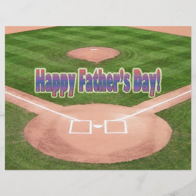 Papier Bonne Fête des pères de baseball (Devant)