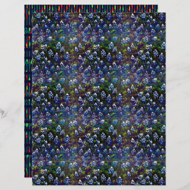 Papier Bonnet bleu petit design à deux côtés (Devant / Derrière)