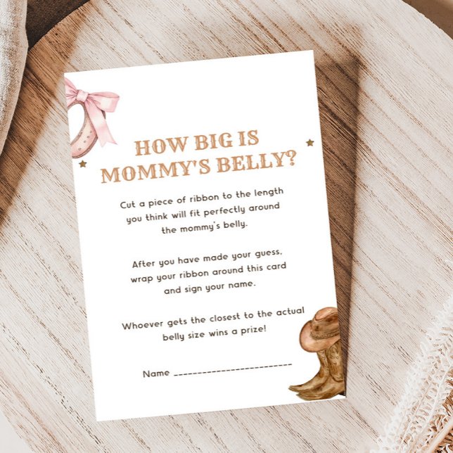 Papier Boots and Bows Gender Reveal How Big Game (Western Boots and Bows Game)