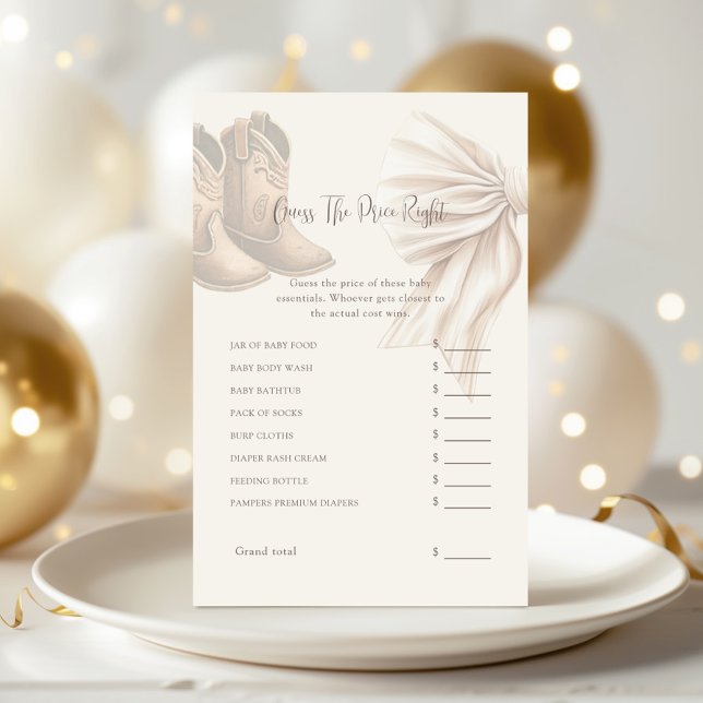 Papier Boots Ou Bows Genre Révéler Devinez Le Prix Droit (Créateur téléchargé)