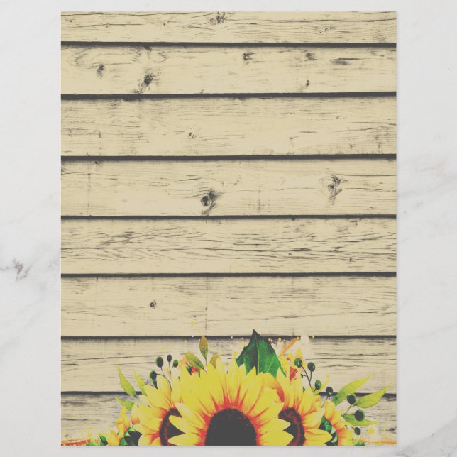 Papier Bordure de tournesol en bois (Devant)