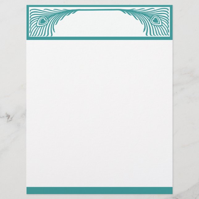 Papier Bordure Peacock Feather personnalisable (Devant)
