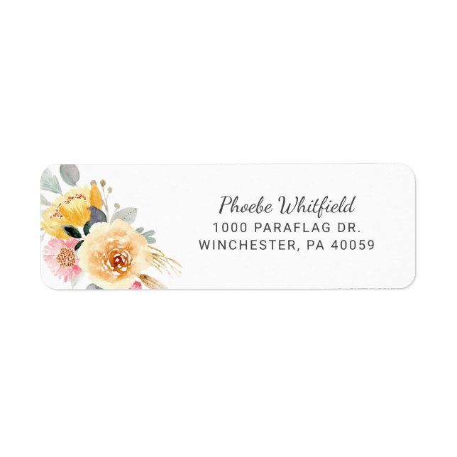 Papier Botanique Aquarelle Rustique Adresse de Ret (Devant)