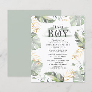 Papier Botanique Jungle Animal Boy Baby shower Invitation