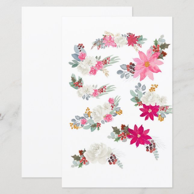 Papier Boucles d'aquarelle à découper et coller (Devant / Derrière)