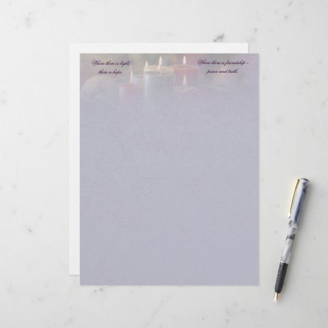 Papier Bougie de Noël (Devant/Arrière en situation)