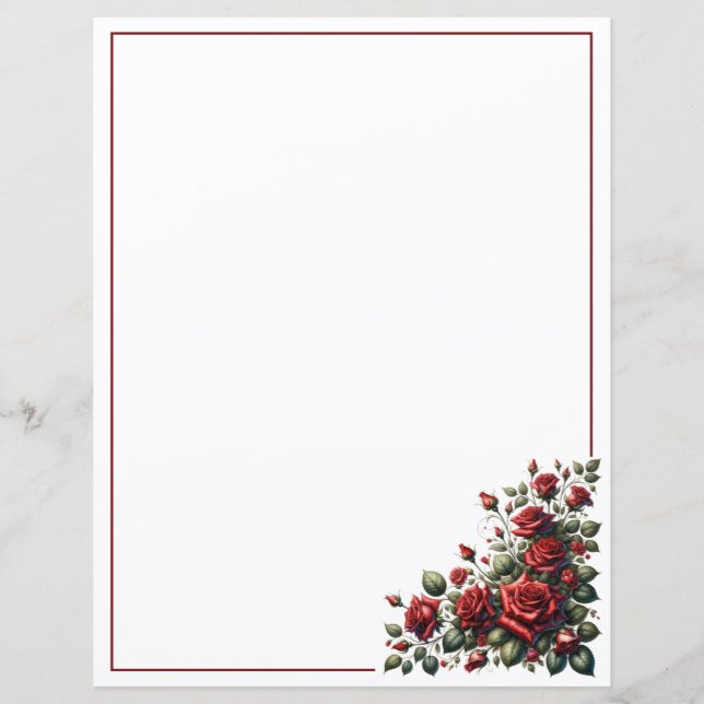 Papier Bouquet Coin Rouge Cramoisi (Devant)