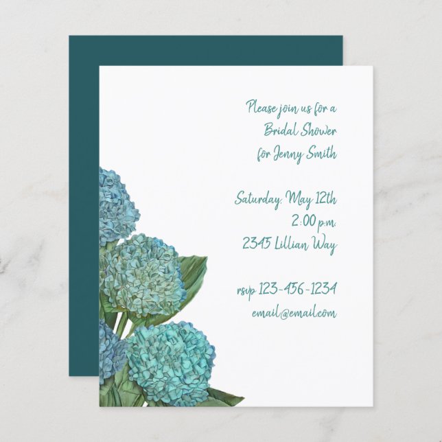 Papier Bouquet Dusty Blue Hydrangea (Devant / Derrière)