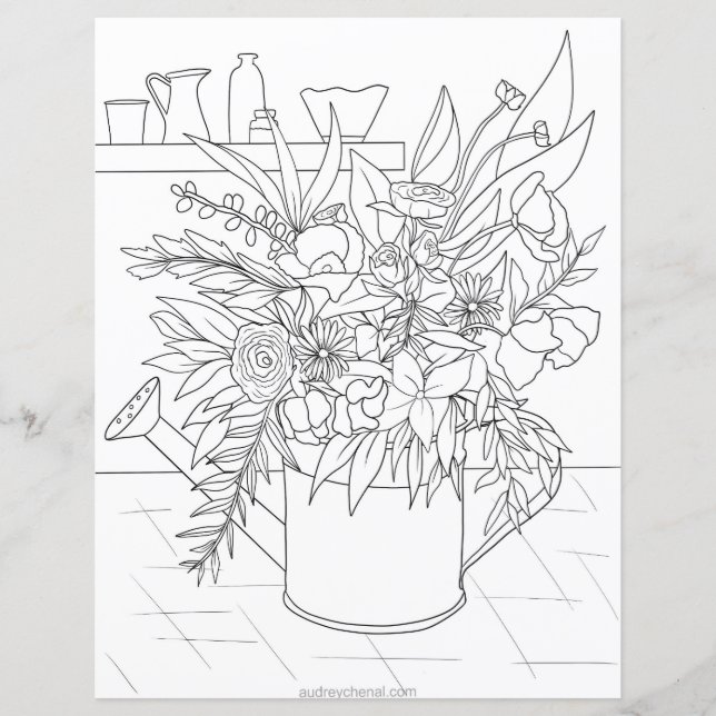 Papier Bouquet floral noir et blanc moderne (Devant)