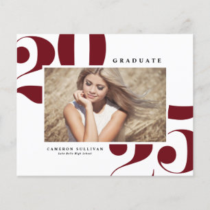 Papier Bourgogne Bold Typographie 2023 Invitation de dipl