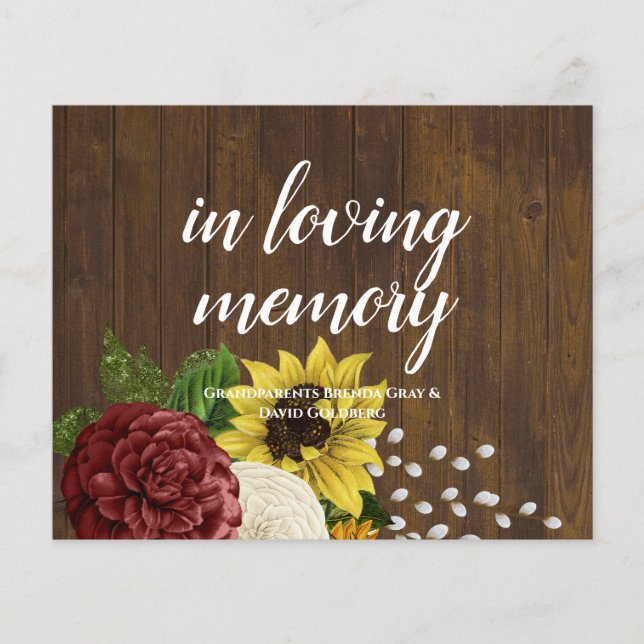 Papier Bourgogne et tournesol Budget Mariage thématique (Devant)