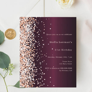 Papier Bourgogne rose or prime d'anniversaire