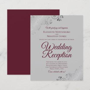 Papier Bourgogne sur Grey BUDGET Mariage Invitation de ré