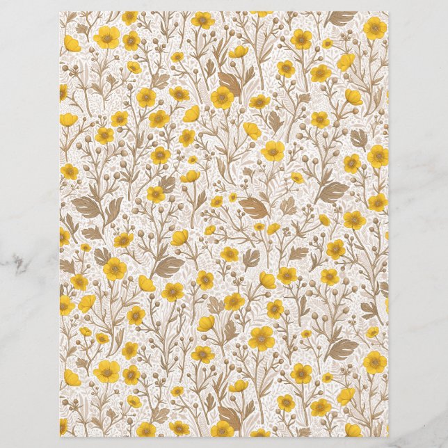 Papier Boutons jaunes et bruns (Devant)