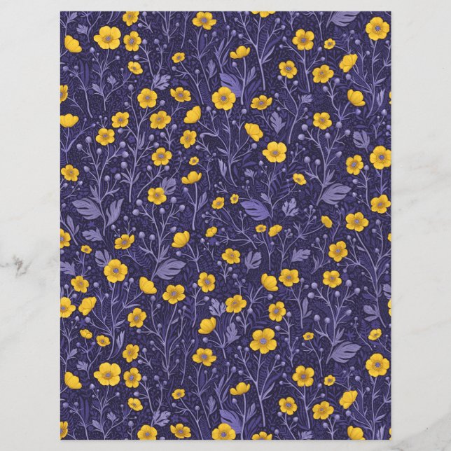 Papier Boutons jaunes et violets (Devant)