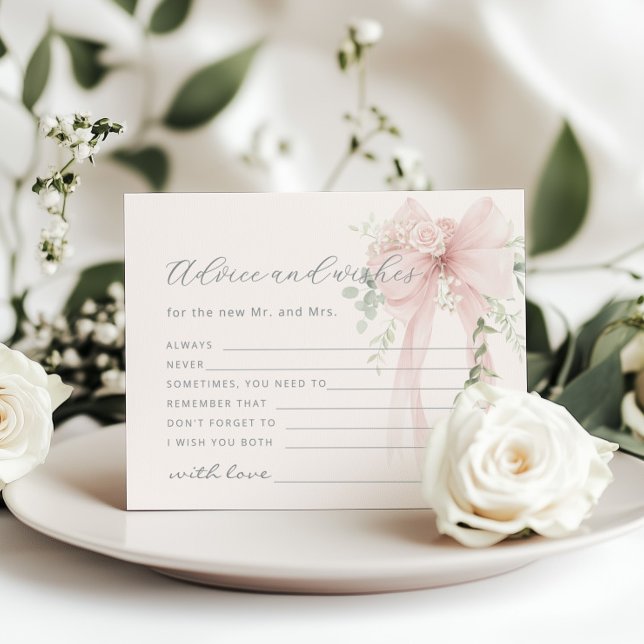 Papier Bow Advice and wishes for the Bride card (Créateur téléchargé)