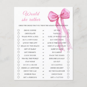 Papier Bow baby shower Voudrait-elle Plaire jeu