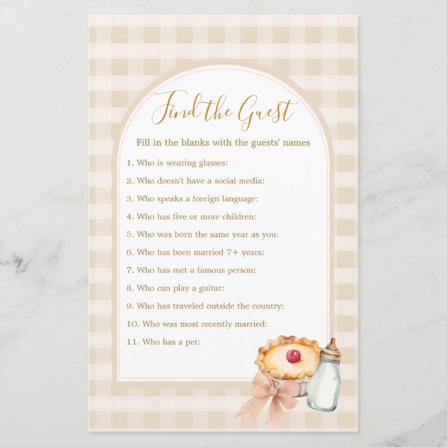 Papier Bow Cutie Cerise Pie Pastel En vichy Trouver L'Inv (Devant)