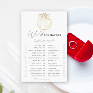 Papier Bow et Ring nuptiale douche Voudrait-elle plutôt j