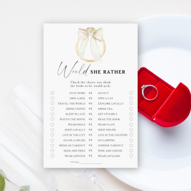 Papier Bow et Ring nuptiale douche Voudrait-elle plutôt j (Créateur téléchargé)