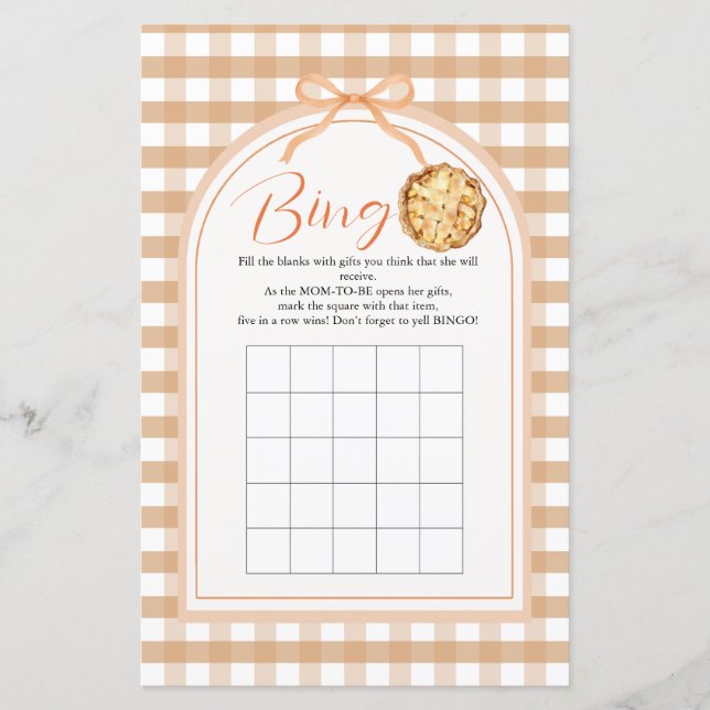 Papier Bow Little Cutie Pie Bingo Jeux 1er anniversaire (Devant)