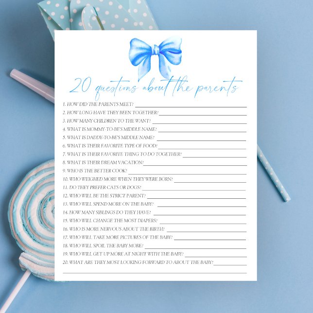 Papier Bow - Partie | 20 questions sur les Parents (Créateur téléchargé)