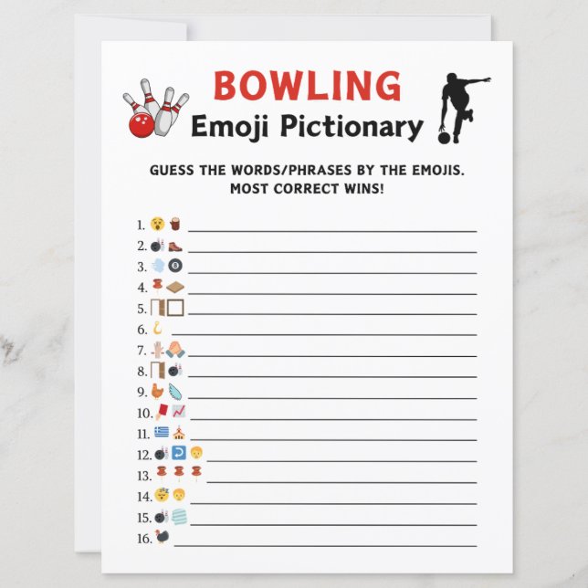 Papier Bowling Emoji Pictionary Jeu (Devant)