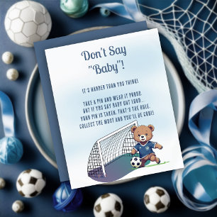 Papier Boy Bear Soccer Baby shower Ne pas dire Baby Game