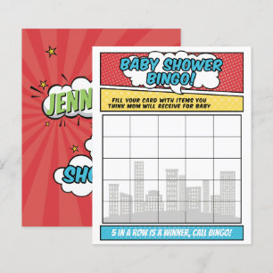 Papier Boy Comic Book Superhero Baby shower Bingo Jeu