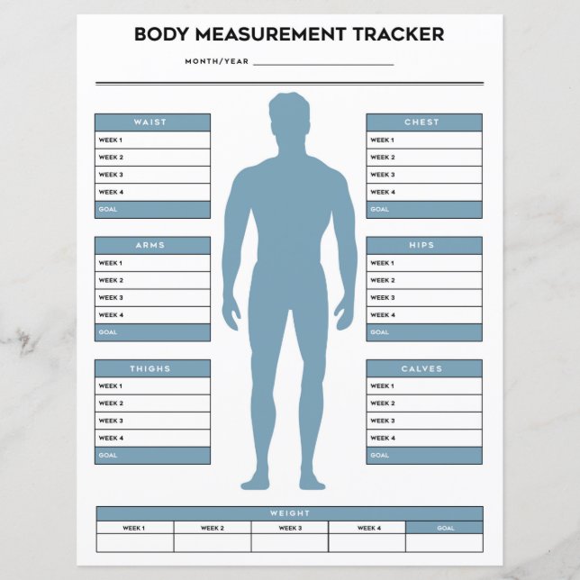 Papier Boys Body Measurements Tracker Weight Loss Chart (Devant)