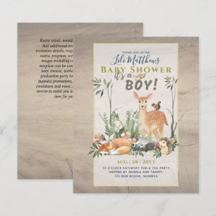 Papier Boys Woodland Animaux Baby showers forestiers Invi