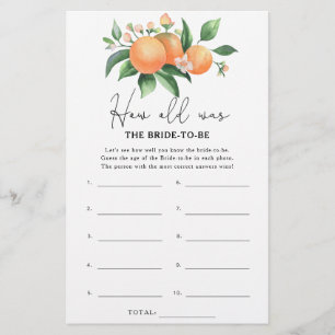 Papier Branche Oranges - Quel âge avait la mariée pour êt