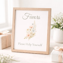 Papier Bridal Shower Wildflower Favor Table Sign